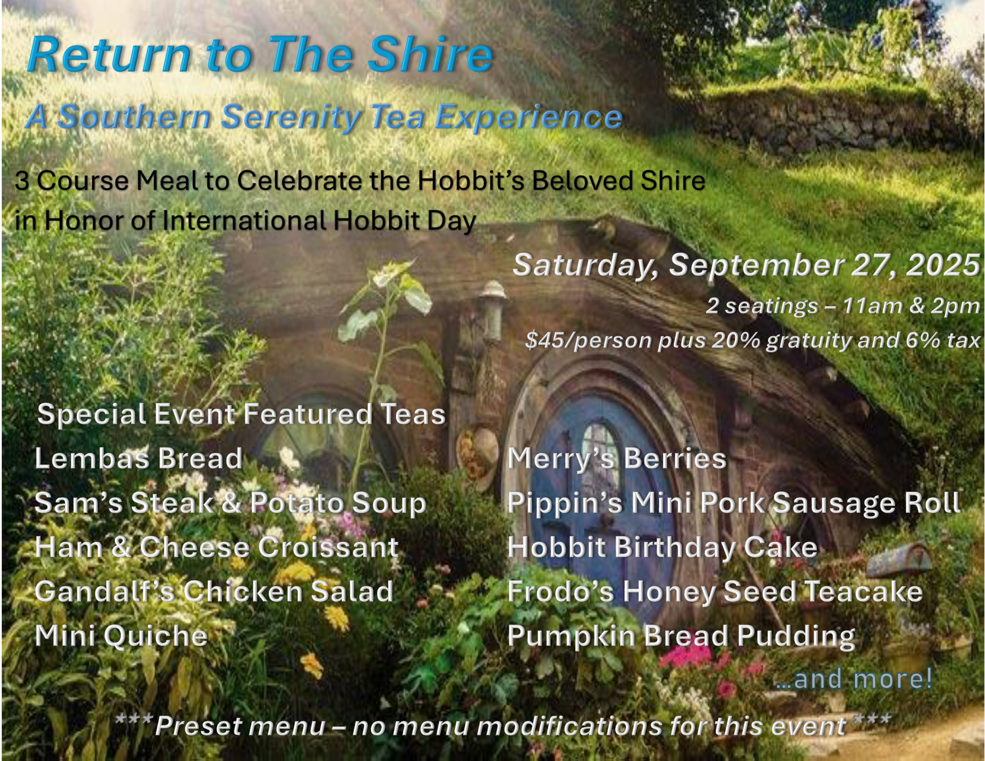 Return to the Shire - A Hobbit Tea Experience